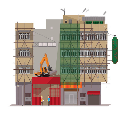 Vector illustration of some Hong Kong Buildings