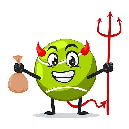 vector illustration of tennis ball mascot or character
