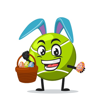 vector illustration of tennis ball mascot or character