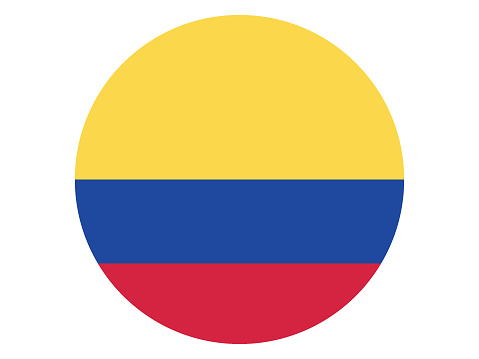 Vector Illustration of the Round Flag of Colombia