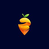 Vector Illustration Orange and Pin Gradient Colorful Style.
