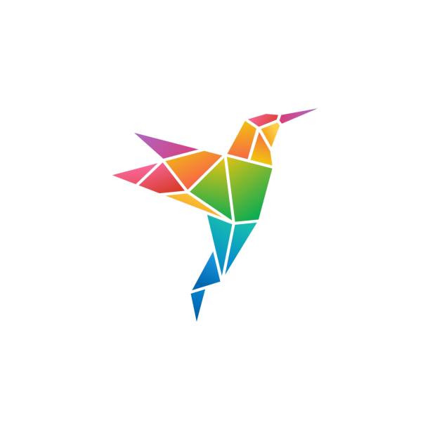 Vector Illustration Origami Bird Gradient Colorful. Vector Illustration Origami Bird Gradient Colorful. bird symbols stock illustrations