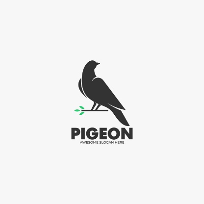 Vector Illustration Pigeon Silhouette Style.