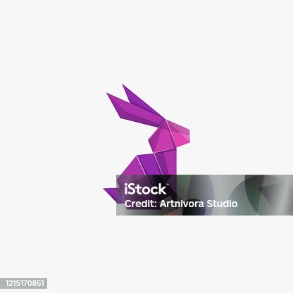 istock Vector Illustration Rabbit Poly Colorful Style. 1215170851
