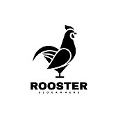Vector Illustration Rooster Silhouette Style.