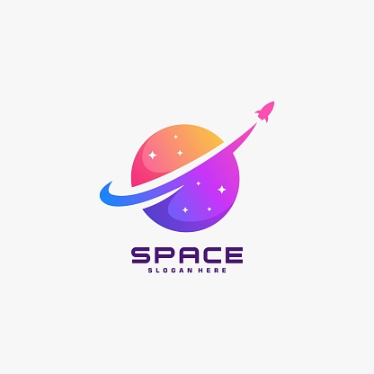 Vector Illustration Space Galaxy Gradient Colorful.