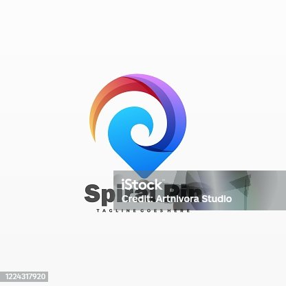 istock Vector Illustration Spiral Pin Pose Gradient Colorful Style. 1224317920