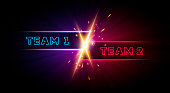 istock Vector Illustration Team 1 Versus Team 2 Battle Background. VS Match With Two Players 1311280136
