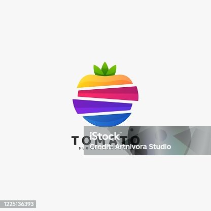 istock Vector Illustration Tomato Gradient Colorful Style. 1225136393