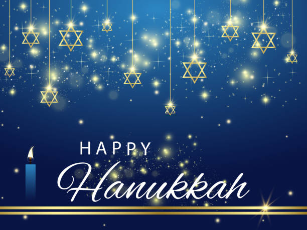 ilustraciones, imágenes clip art, dibujos animados e iconos de stock de ilustración vectorial - happy hanukkah