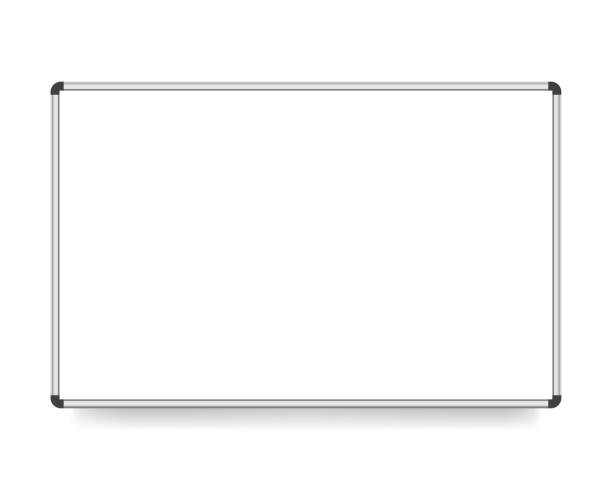 vector illustration, white board with copy space isolated on a white background. vector illustration, white board with copy space isolated on a white background. metal borders stock illustrations
