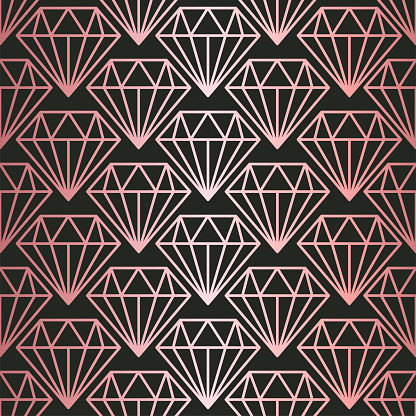 Vector illustration with rose gold seamless pattern