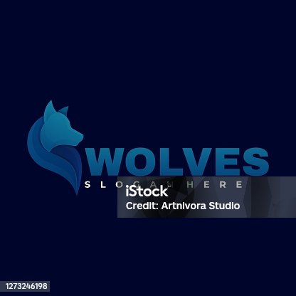 istock Vector Illustration Wolves Gradient Colorful Style. 1273246198