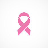 Vector image of breast cancer awareness ribbon.Pink ribbon.