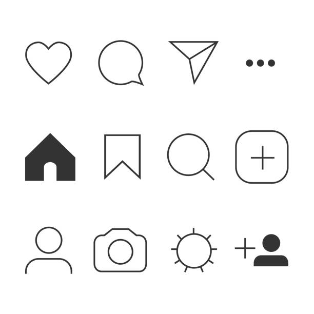 Vector image of set Internet icons. Vector image of set Internet icons. heart shape stock illustrations