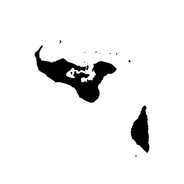 wektor izolowana ikona ilustracji z czarną sylwetką kształtu uproszczonej mapy królestwa tonga - tonga stock illustrations