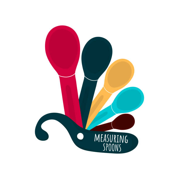 Vector. Isolated measuring spoons icon vector art illustration