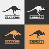 Vector kangaroo icon.