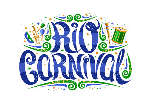 Vector label for Carnival in Rio de Janeiro