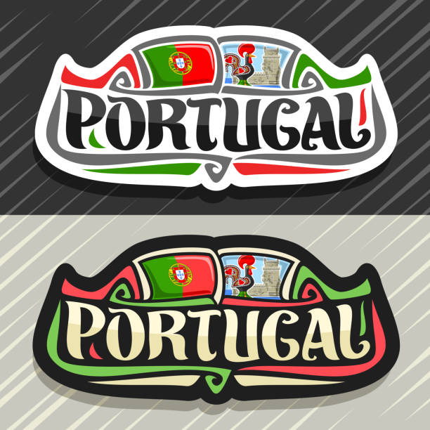 ilustrações de stock, clip art, desenhos animados e ícones de vector label for portugal - braga