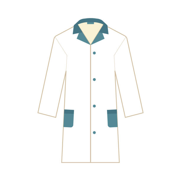 stockillustraties, clipart, cartoons en iconen met vector laboratorium uniform, witte jurk icon flat - laboratoriumjas