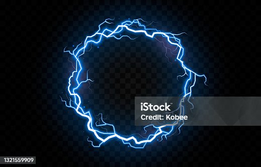 istock Vector lightning, lightning , thunderstorm, lighting. Electric ring. Natural phenomenon, light effect. 1321559909