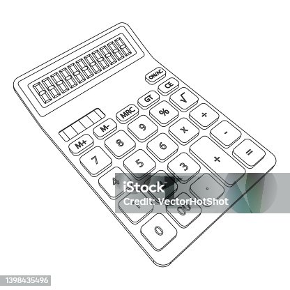 istock Vector line art calculator illustration 1398435496