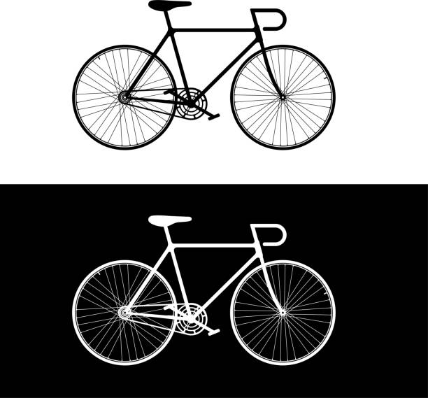 Vector line drawing of a racing bike vector art illustration