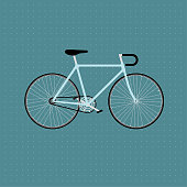 Simple Line drawing of a racing bike. pastel color.