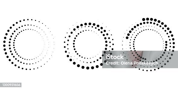 istock Vector line gradient halftone. Abstract circle geometric shape. Vector icon. Stock image. EPS 10. 1300931656