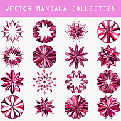 Vector line mandalas icon set collection