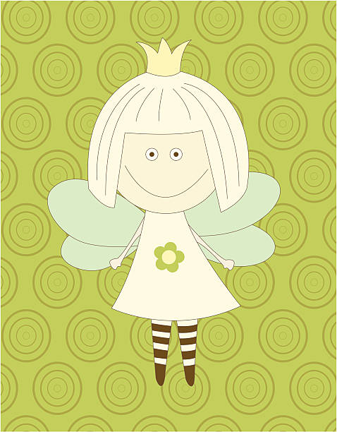Vector Little fairy with the wings vector art illustration
