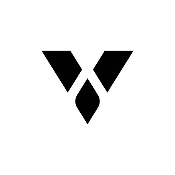 Vector Logo Letter V Leaf Geometric Shapes Modern Vector Logo Letter V. V Letter Design Vector letter v stock illustrations