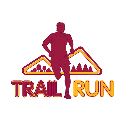 Vector Logo Silhouette Runner Trail Marathon Stock Illustration ...