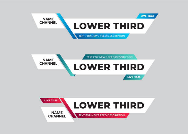 Vector lower thirds banners for titles and credits for TV and channels. vector art illustration