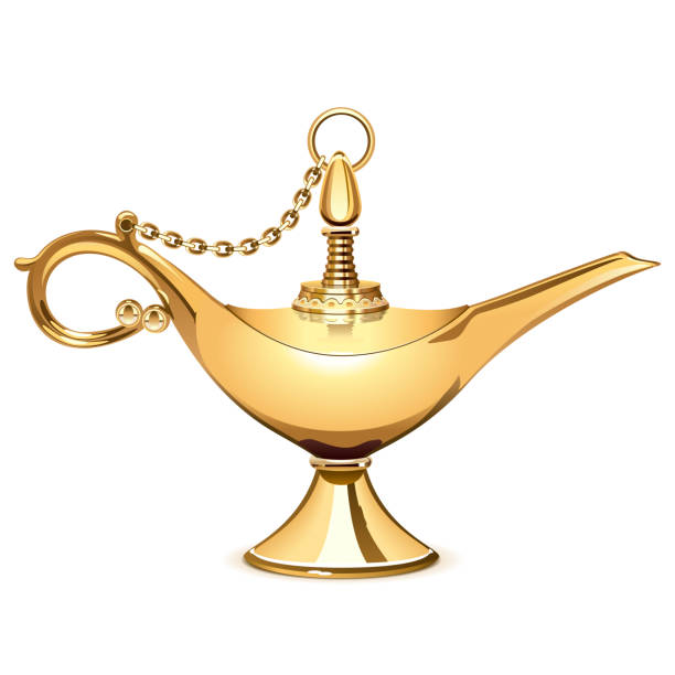 ilustrações de stock, clip art, desenhos animados e ícones de vector magic golden lamp - aladdin illustration