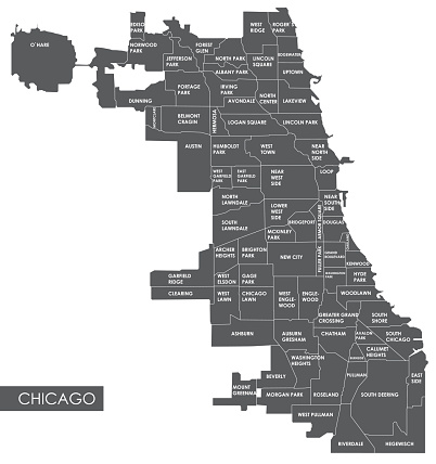 Vector map Chicago district