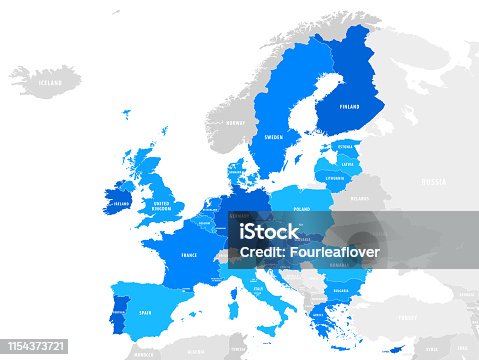 istock Vector map of EU, European Union 1154373721