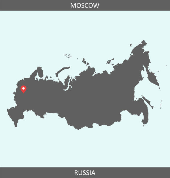 ilustrações de stock, clip art, desenhos animados e ícones de vector map of russia with capital city location moscow for educational purposes - kemerovo
