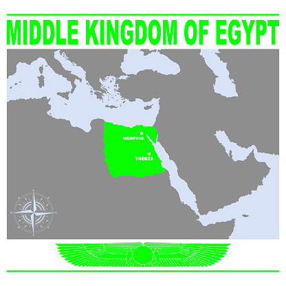 vector map of the Middle Kingdom of Egypt