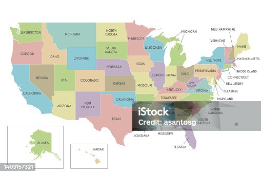 istock Vector map of USA with states and administrative divisions. Editable and clearly labeled layers. 1403157321