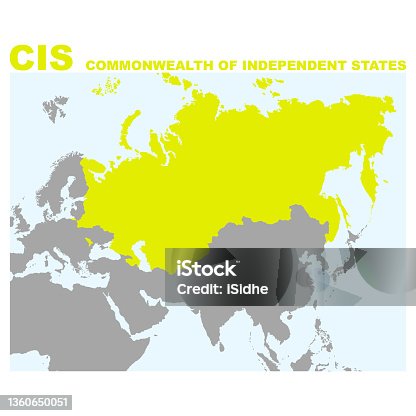 istock vector map with location of the Commonwealth of Independent States 1360650051