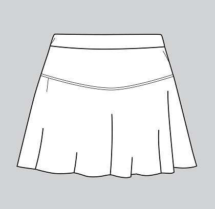 Vector Mini skirt outline drawing