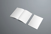 Vector mockup of open bifold brochures and covers. Form for the presentation of design.