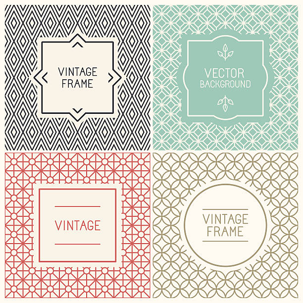 Vector mono line graphic design templates vector art illustration