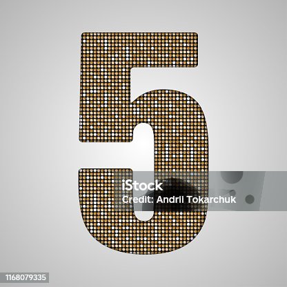 istock Vector number made gold sequin, glitter - 5. 1168079335