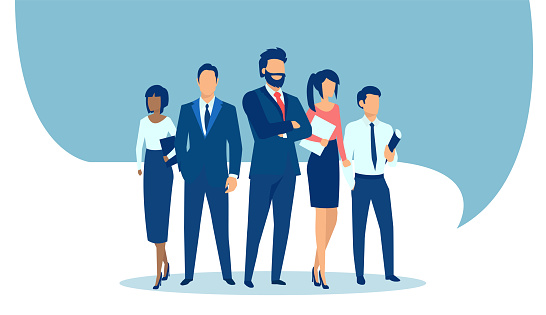Vector of a group of confident businesspeople