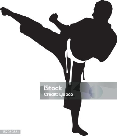 istock Vector of a karate man exercising 152060384