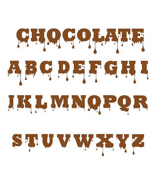 stockillustraties, clipart, cartoons en iconen met vector of chocolate font made of chocolate - chocoletter