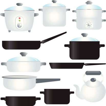 Vector of coated Pot and Pan : Cooking Utensils